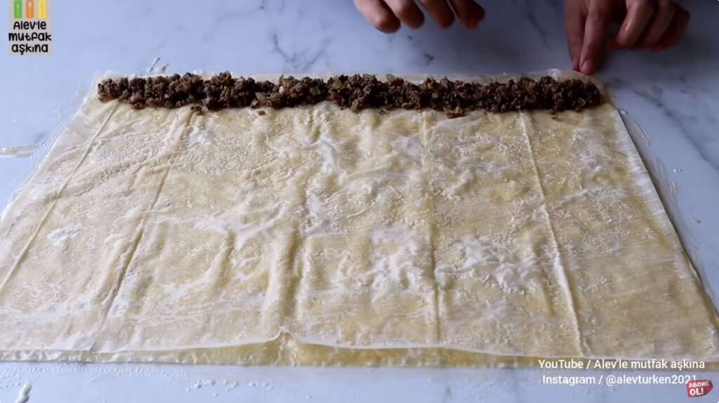 baklava yufkasından sarıyer böreği yapımı